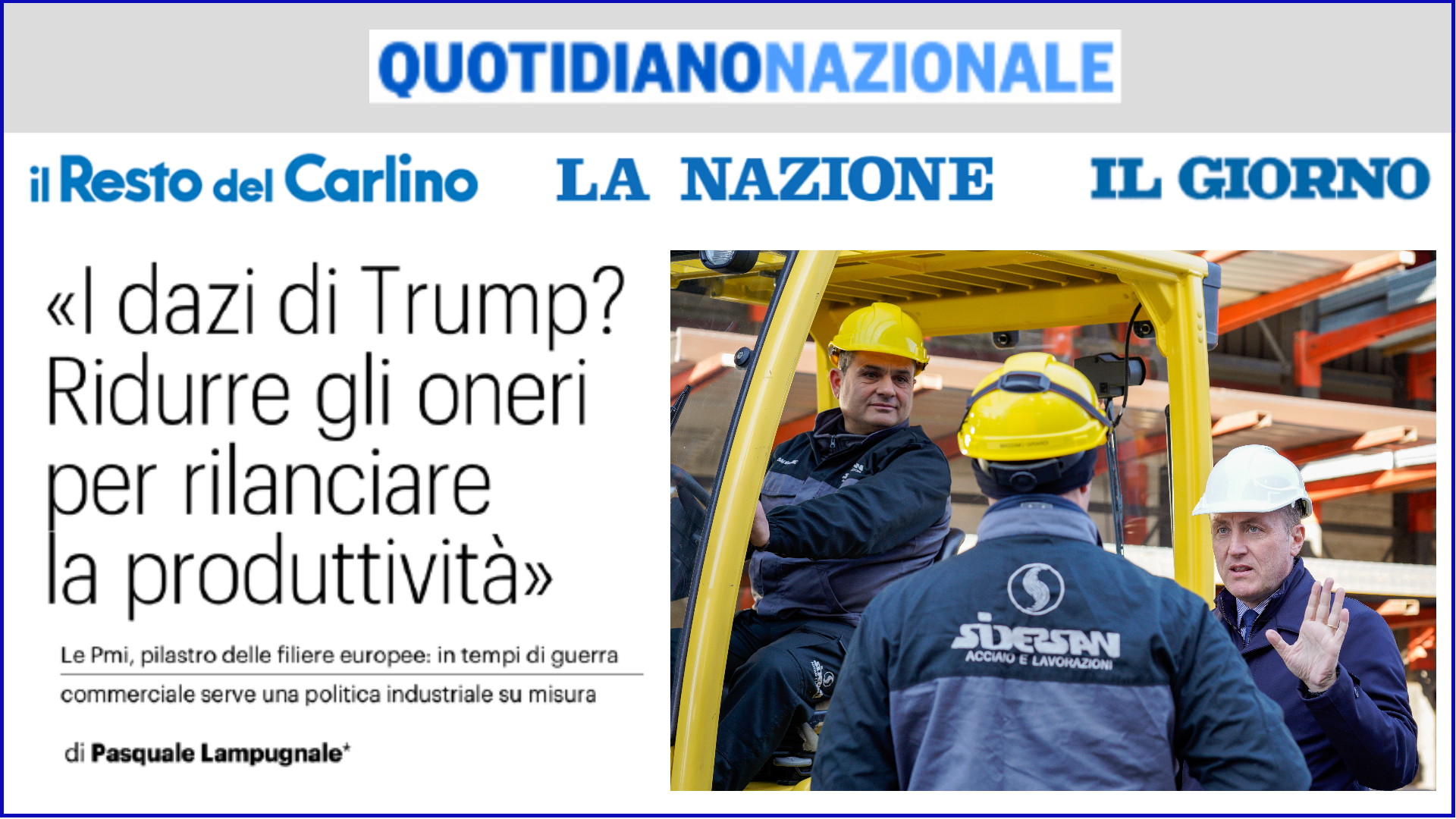 I dazi di Trump? Ridurre gli oneri per rilanciare la produttività