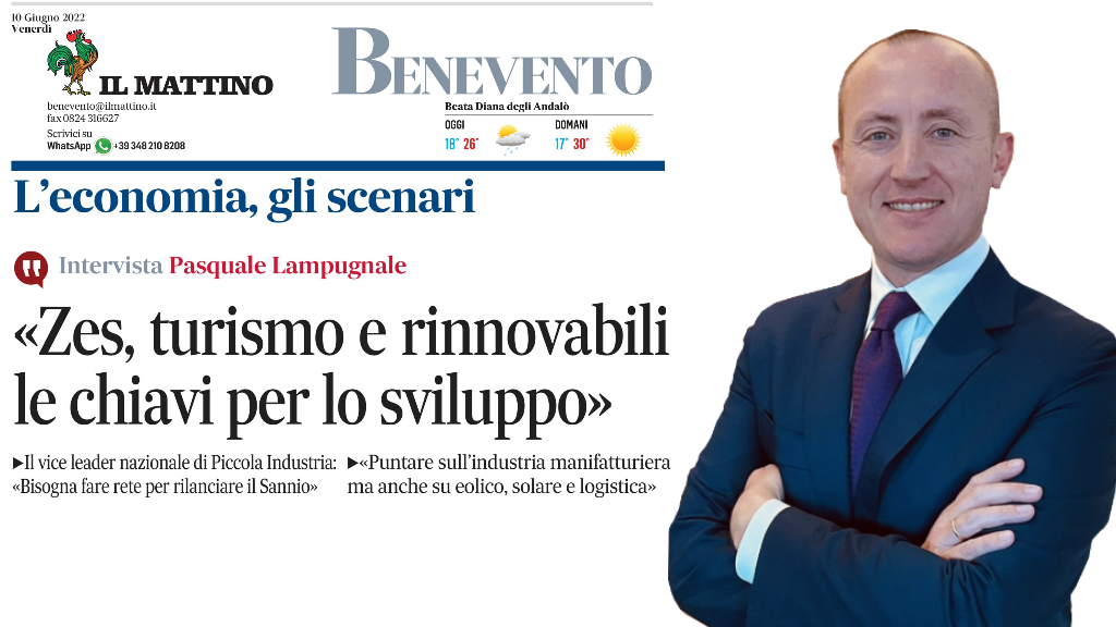 Intervista Pasquale Lampugnale «Zes, turismo e rinnovabili le chiavi per lo sviluppo»